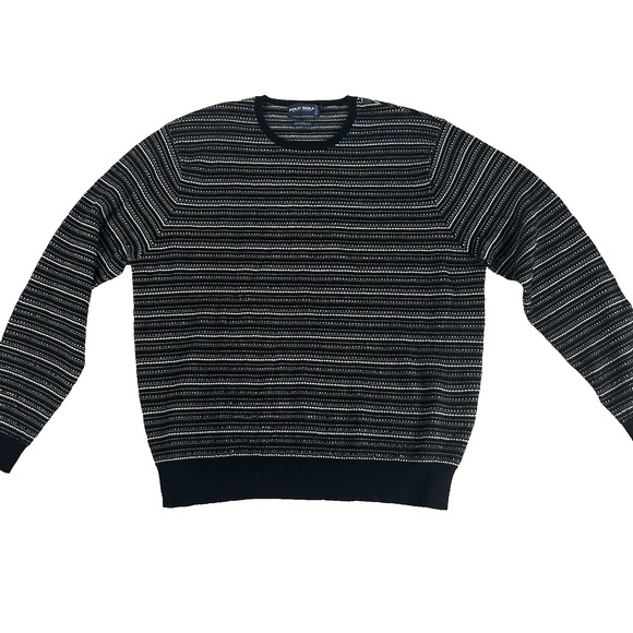Polo Golf Ralph Lauren XL Men’s Sweater 100% Merino Wool Italian Thread Black - Picture 2 of 7